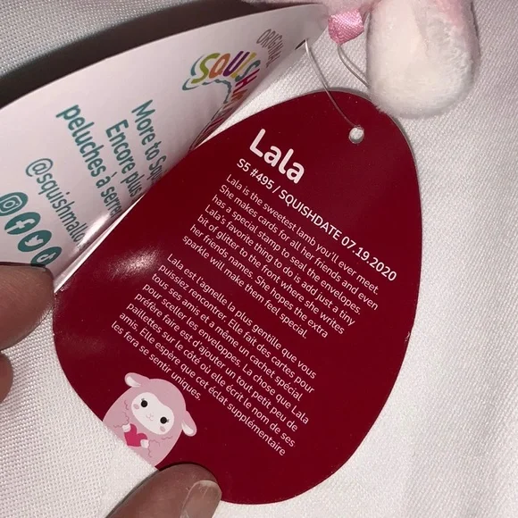 Lala the Lamb Valentines Heart Squishmallows Plush NWT Pink Kawaii Spring Lamb - Picture 8 of 11